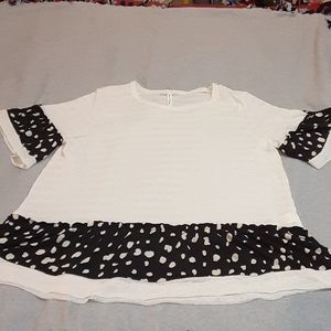 Now n Forever cream top with polka dots